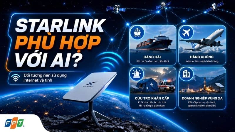 Công nghệ internet FPT và Starlink cho kết nối ổn định