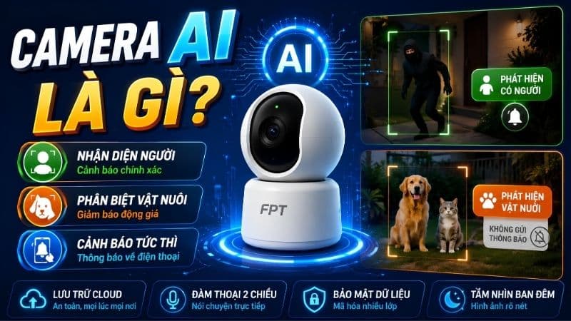 Công nghệ camera AI với internet tốc độ cao FPT