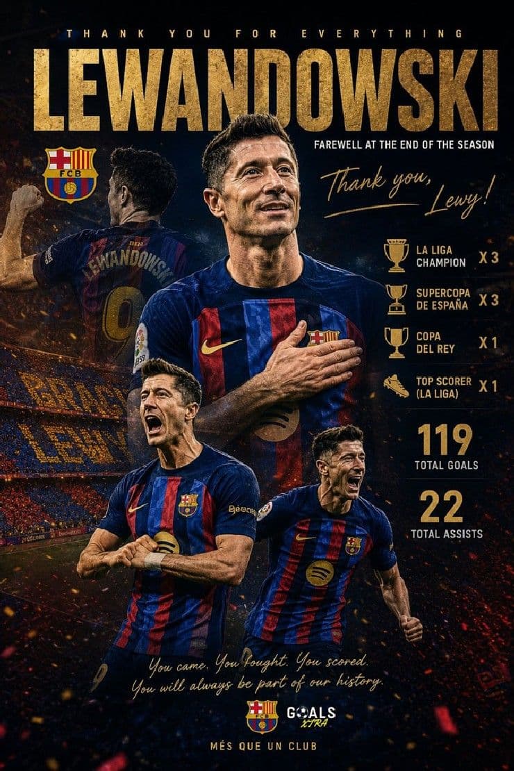 Lewandowski khép lại hành trình 4 năm của mình tại Barca
